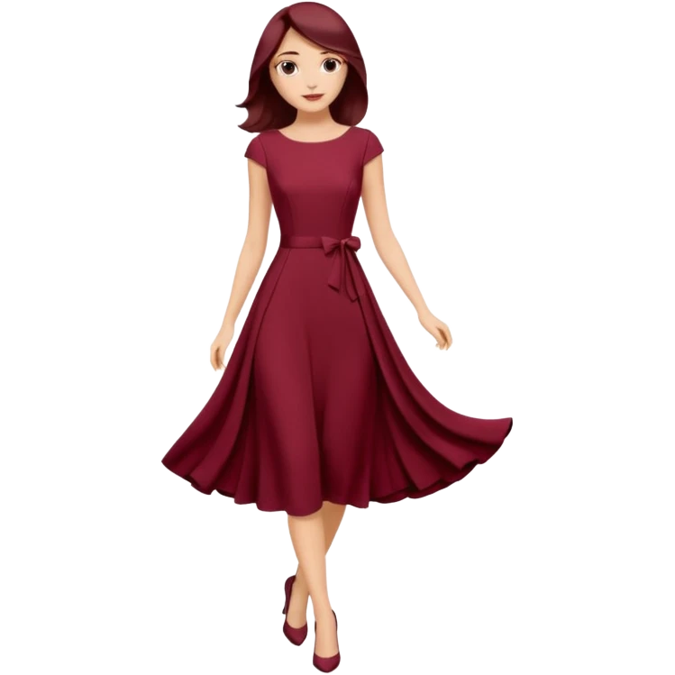 burgundury dress whitout the woman, just the dress. make it knee lenght emoji