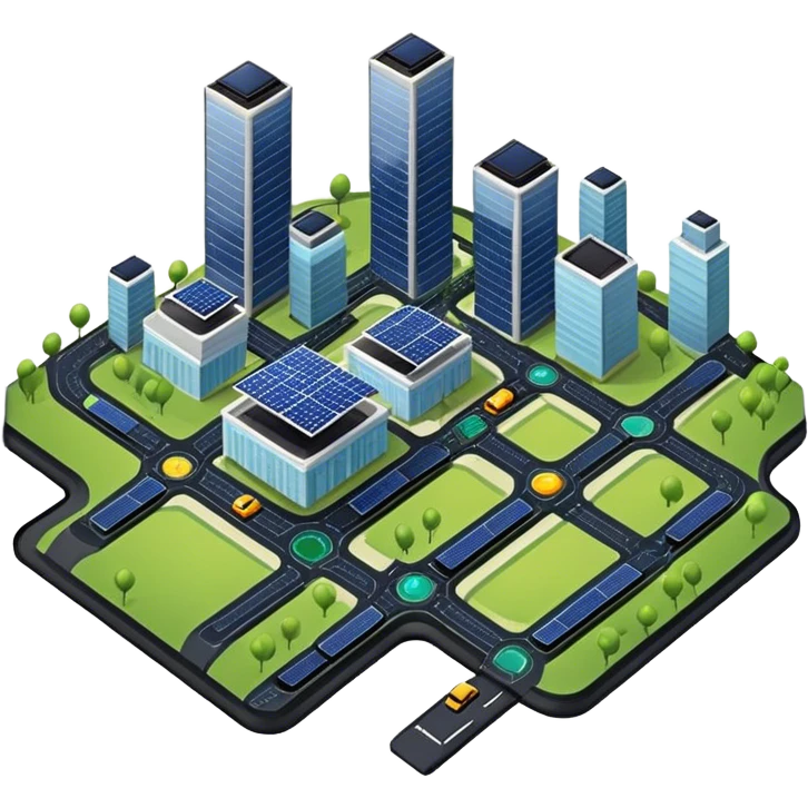 A smart city powered entirely by solar roads emoji