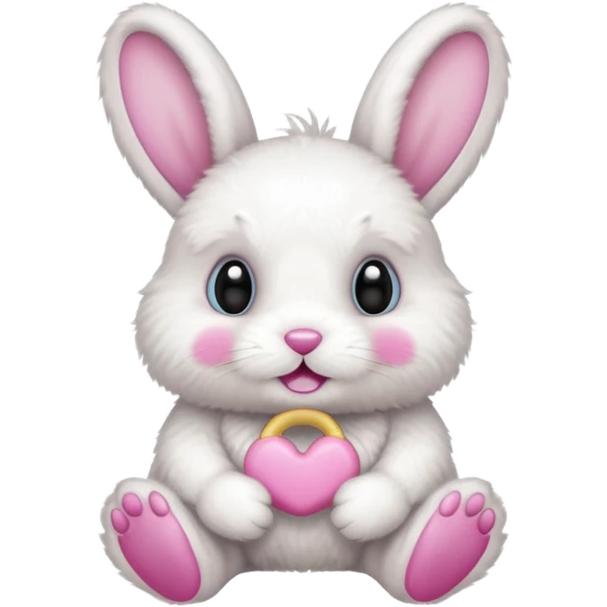Bunny with a pink pacifier emoji