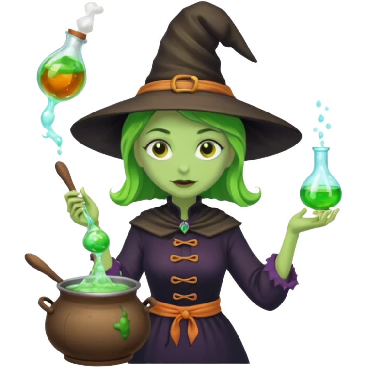 green witch cooking potion emoji