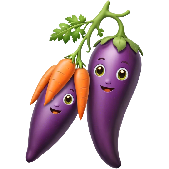 hanging eggplant carrot emoji
