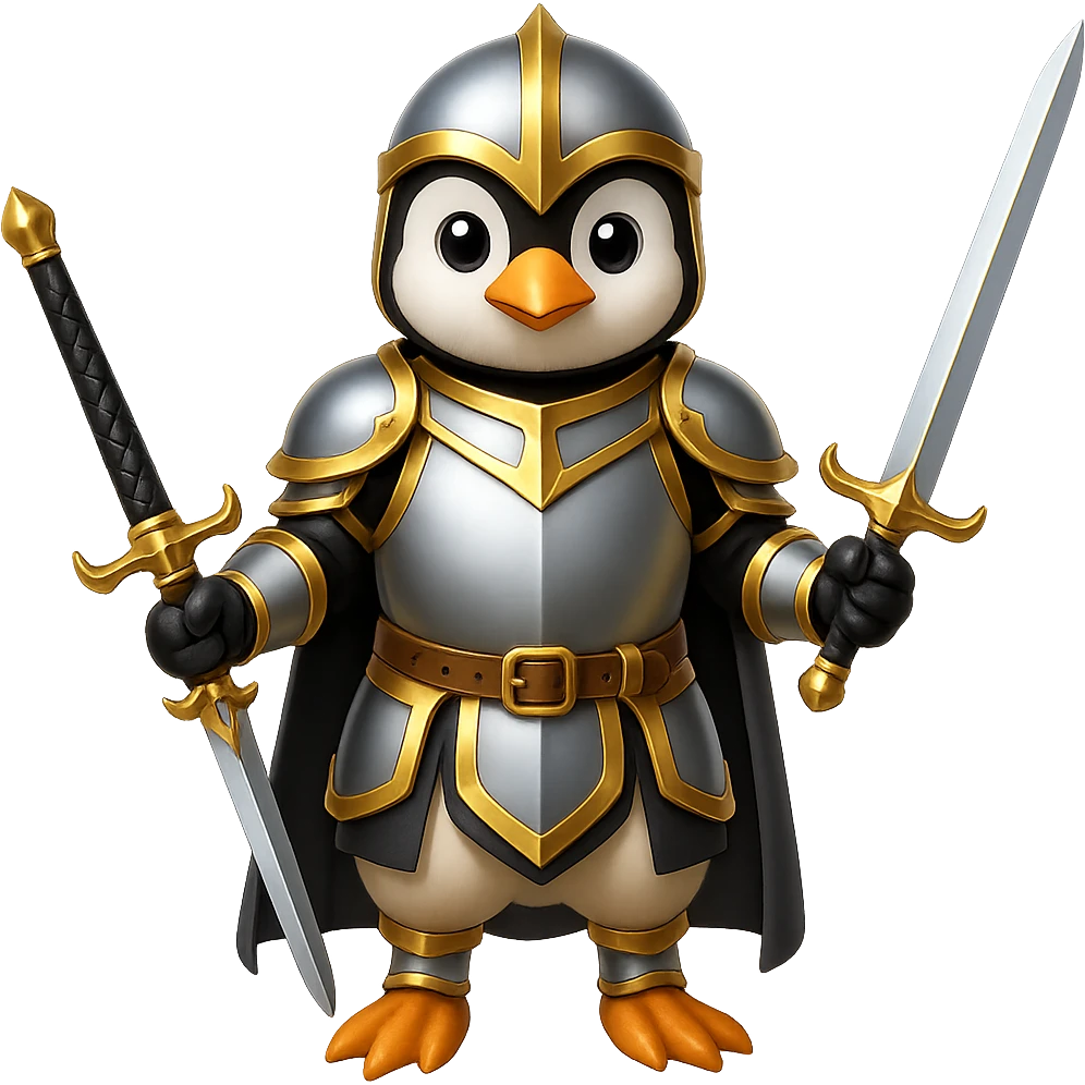 Add gold accents to the knight armor, keep the background transparent. Maintain the original style and details of the knight armor while enhancing it with elegant gold accents. emoji