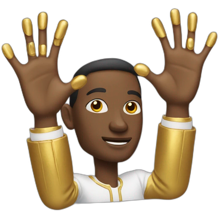 man with gold hands emoji