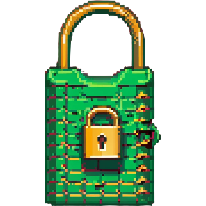 Green document with golden padlock, secure digital file emoji