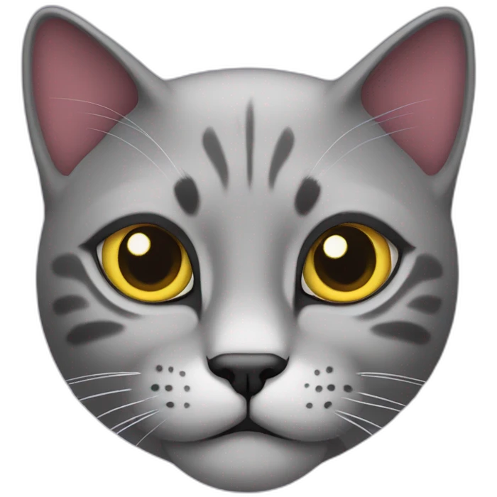 gato con cabeza lila y ojos amarillos emoji