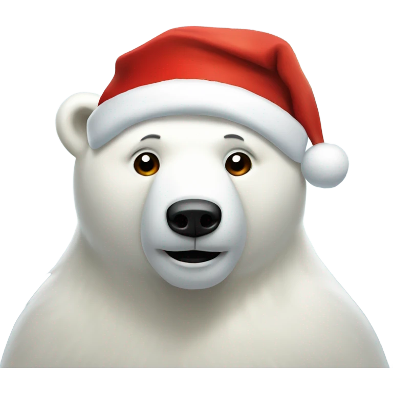 polar bear with santa hat and red scarf emoji