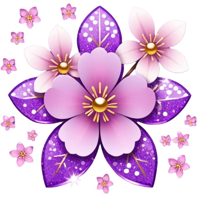 glitter purple and sakura emoji