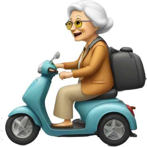 Old lady riding a scooter  emoji