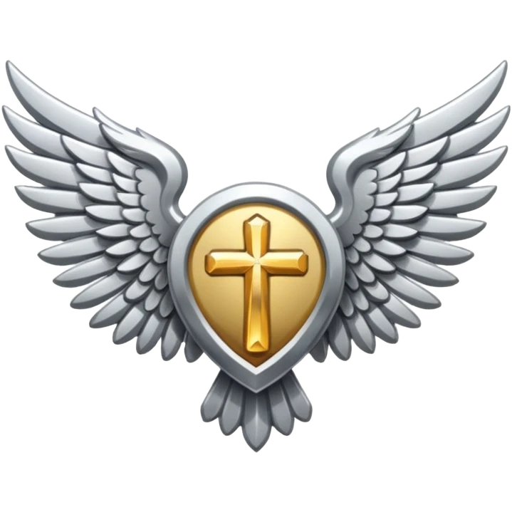 holy emblem with silver wings  emoji
