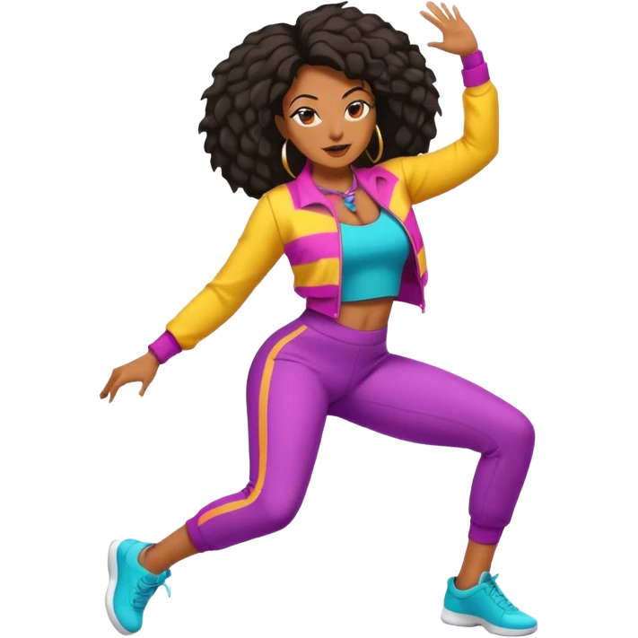 black baddie twerking, energetic, stylish emoji