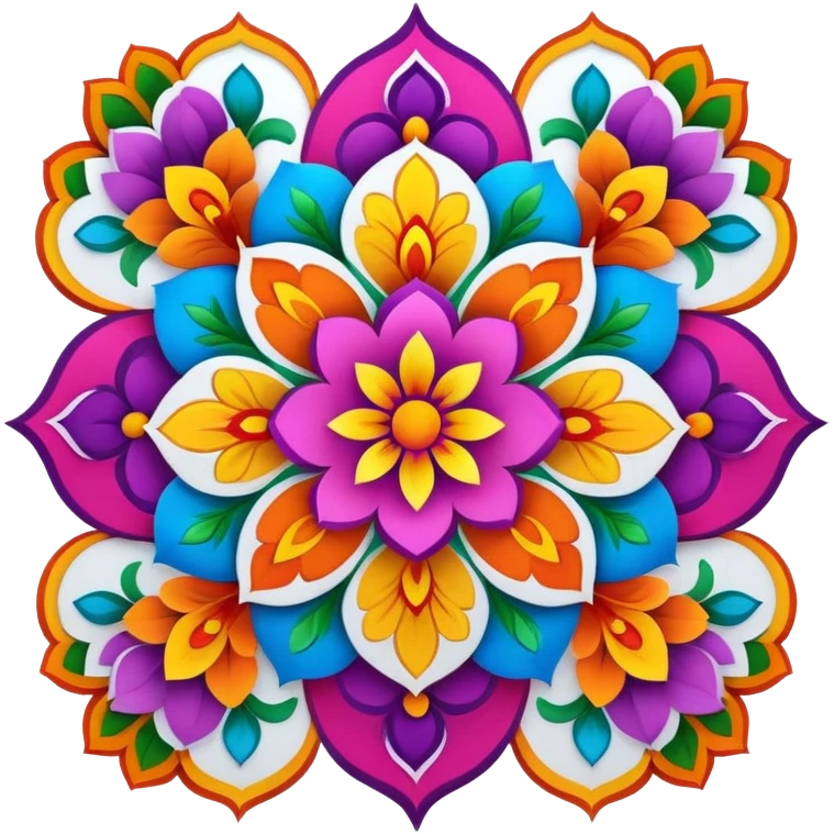 Colorful rangoli design pattern emoji