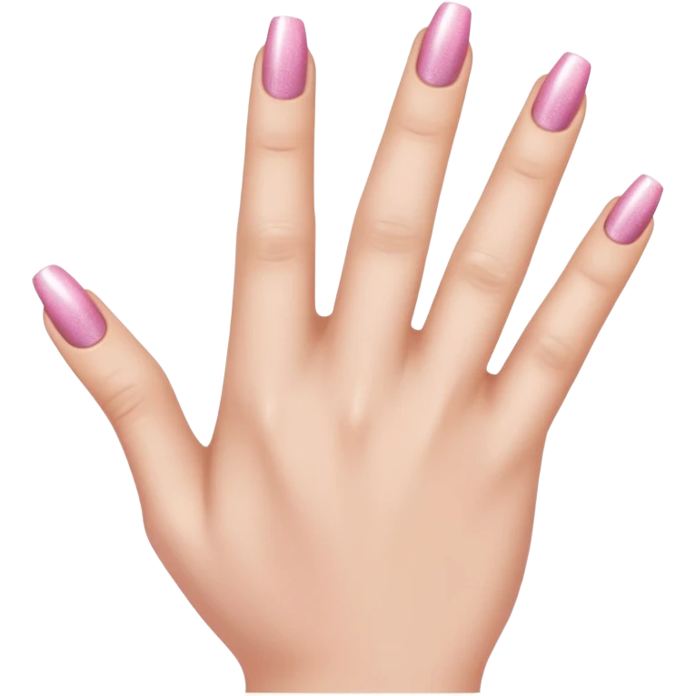 Pink shimmer nail hand emoji