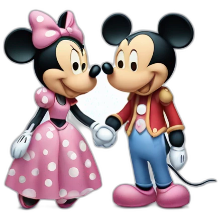 Mickey Mouse Holding Hands with Minnie Mouse emoji