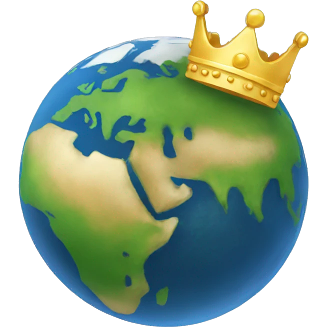 Earth with crown emoji