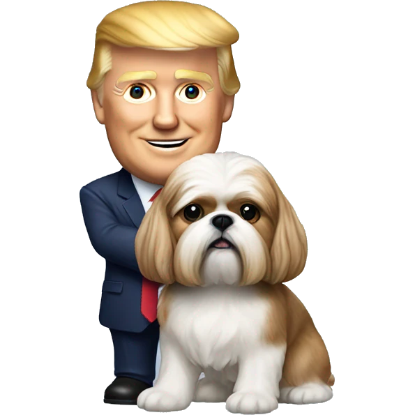 Donald trump holding a shih tzu dog  emoji