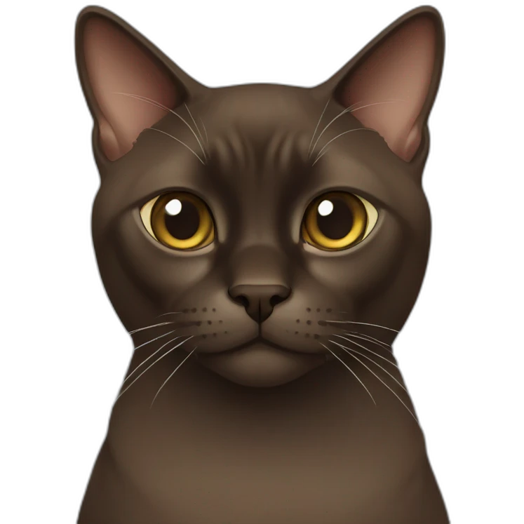 dark brown burmese cat emoji