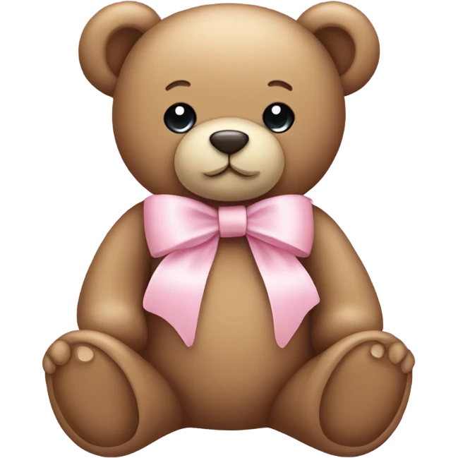 teddy bear with pastel pink bow emoji