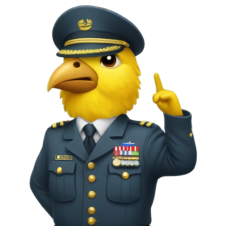 canary bird doing military salute emoji