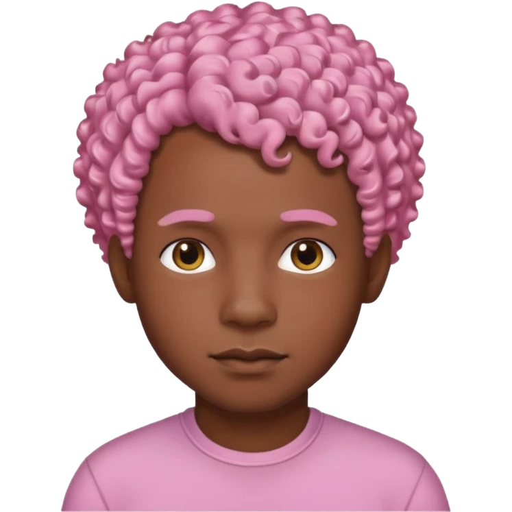 black man with pink short curly hair emoji