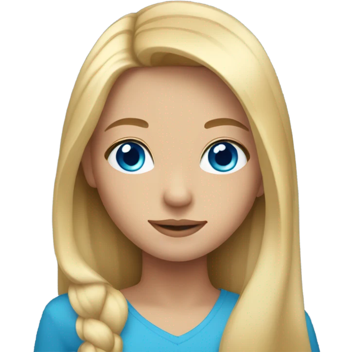 A girl with blonde hair, blue eyes emoji