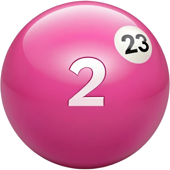 pink billiard ball with the number 23 emoji