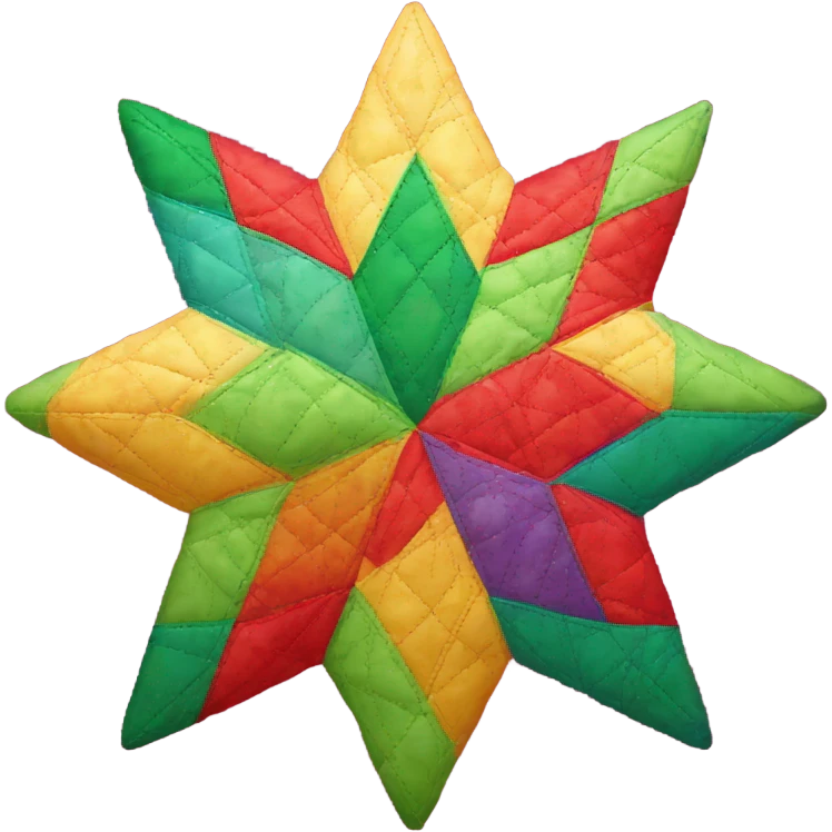 Quilted patchwork Christmas star emoji