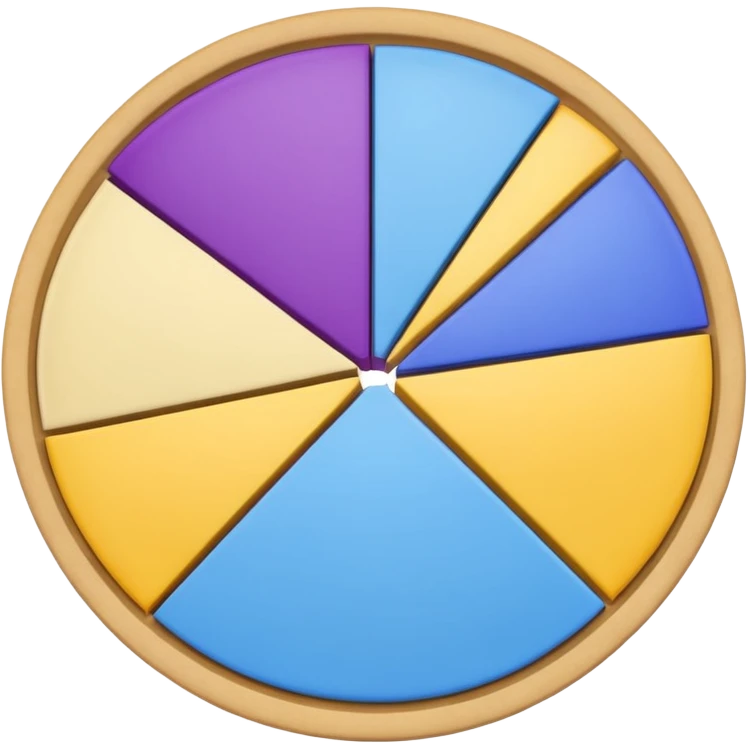 A pie chart with purple, yellow and blue colors only emoji