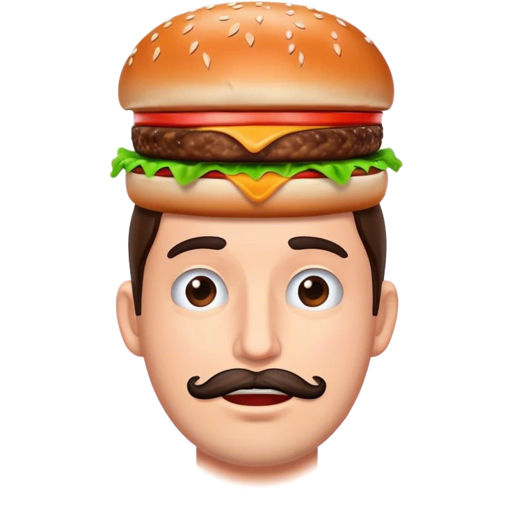 Smelly burger on mans head emoji
