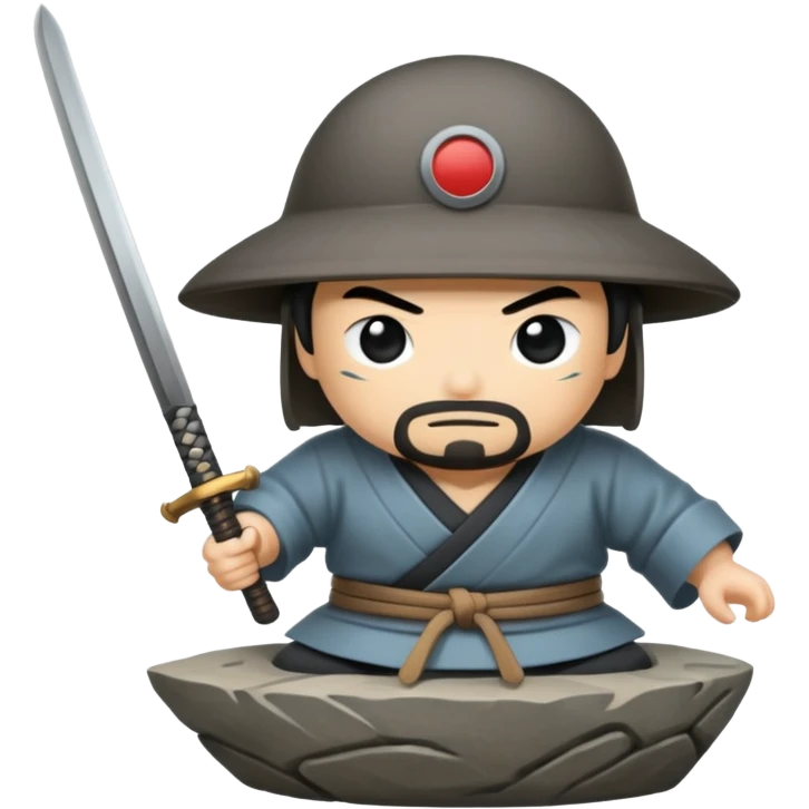 A Japanese stone forge with a sword emoji