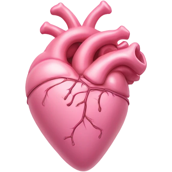Pink anatomical heart pastel pink with bow emoji