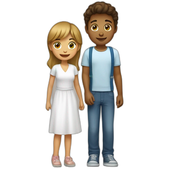 Une fille qui est ami avec un garcon emoji