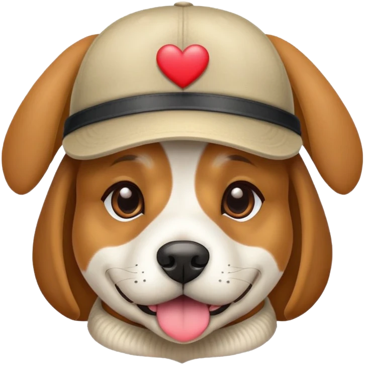 Dog with hat saying I love you  emoji