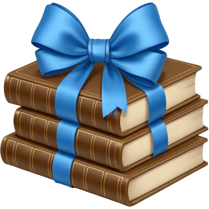 aesthetics blue Bow + books emoji