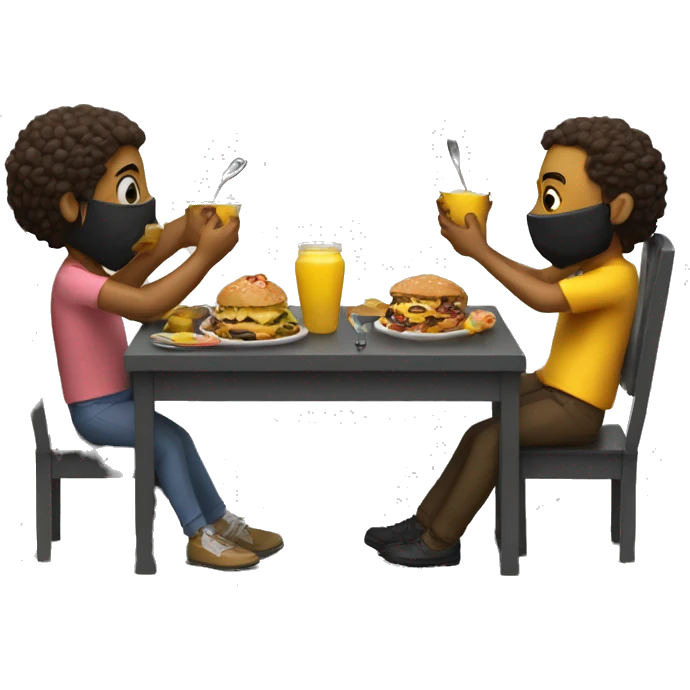 Hazme a dos personas comiendo  emoji