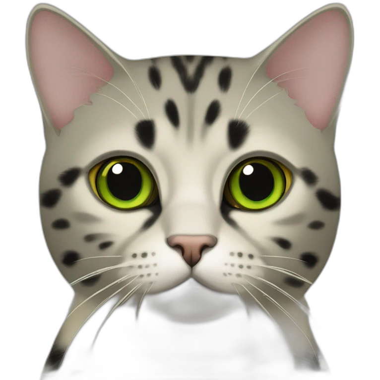 Scottish shorthair cat black spot on gold with green eyes emoji