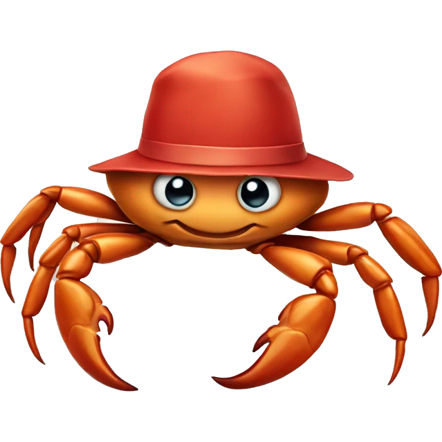 Crab with hat emoji