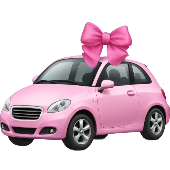 Car with pink bow emoji