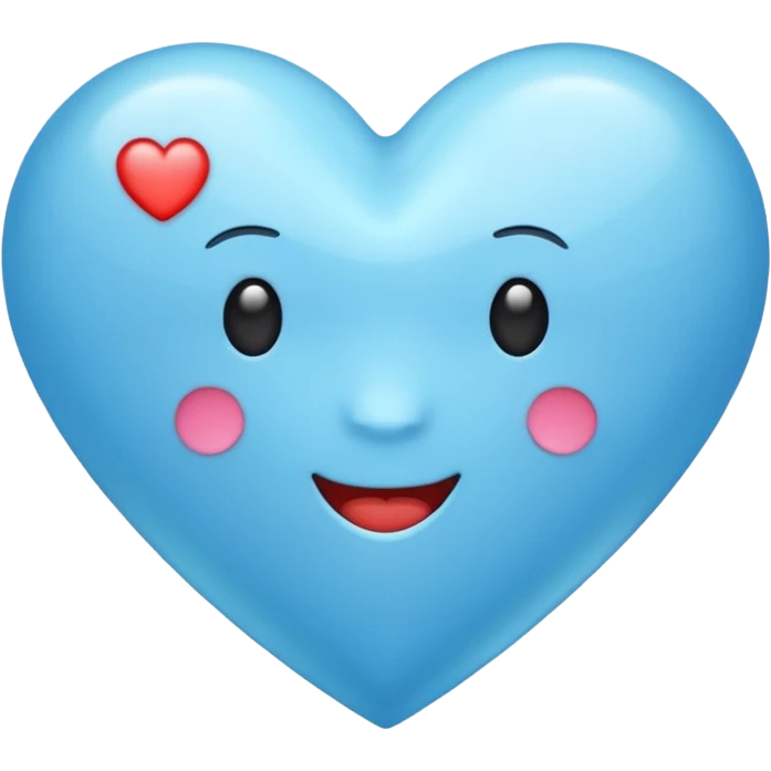 Light blue heart with emojis emoji