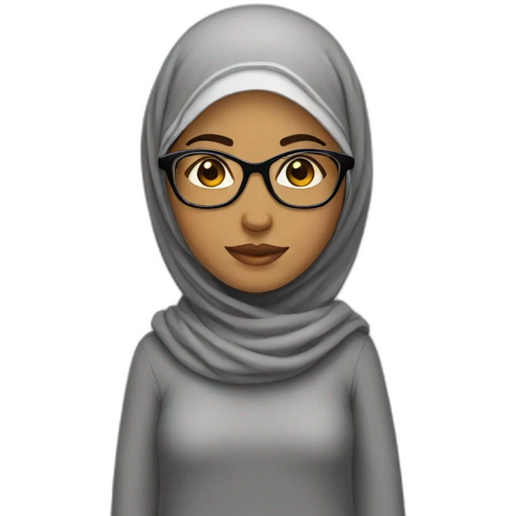 muslim girl wearing glasses emoji