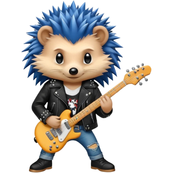 Punk guitarist hedgehog emoji