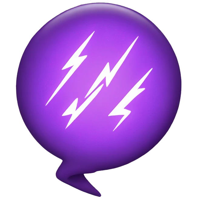 Lightning that is the color purple emoji