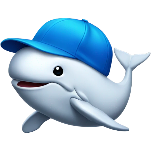 Whale with a blue baseball cap emoji