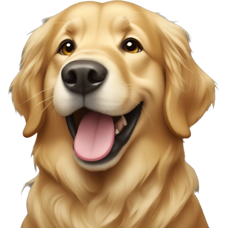 a golden retriever’s wearing crocs biting the air  emoji