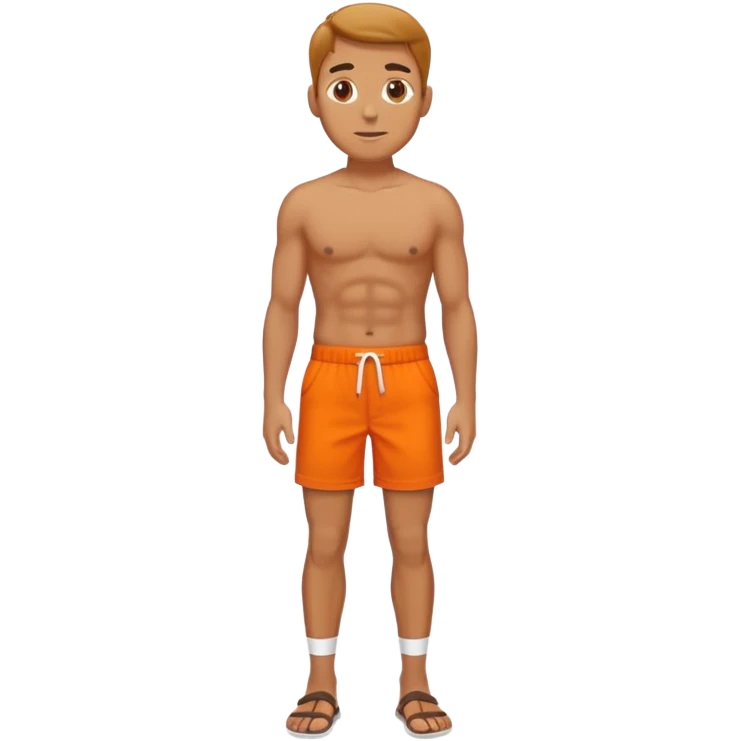 full male legs back with orange shorts emoji