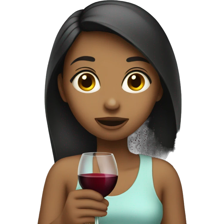 Girl drinking wine emoji