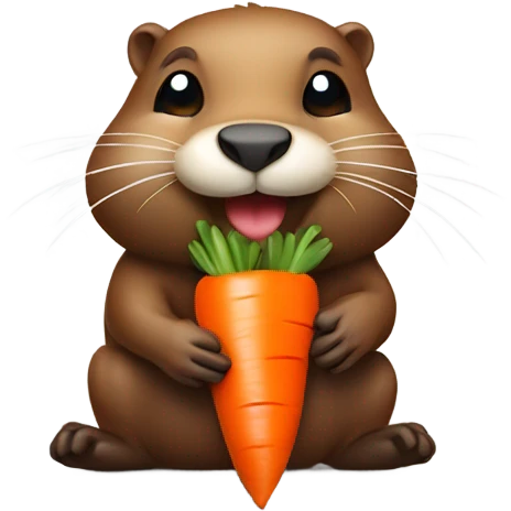 Small beaver eat carrots  emoji