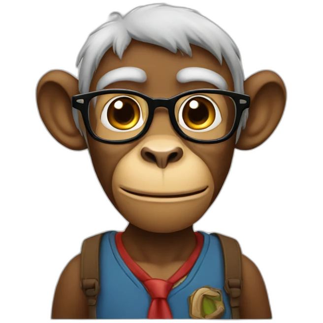 Monkey nerd emoji