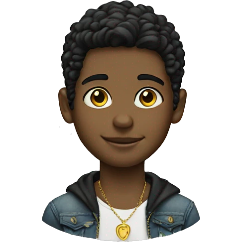 black-haired boy portrait jewelry emoji