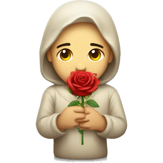 sad with rose in hands  emoji