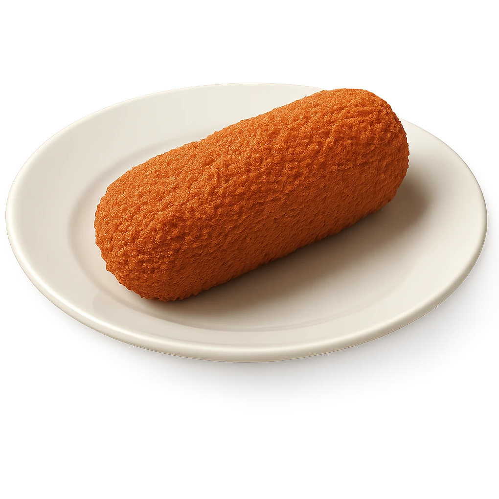 realistic kroket on a plate, no background emoji